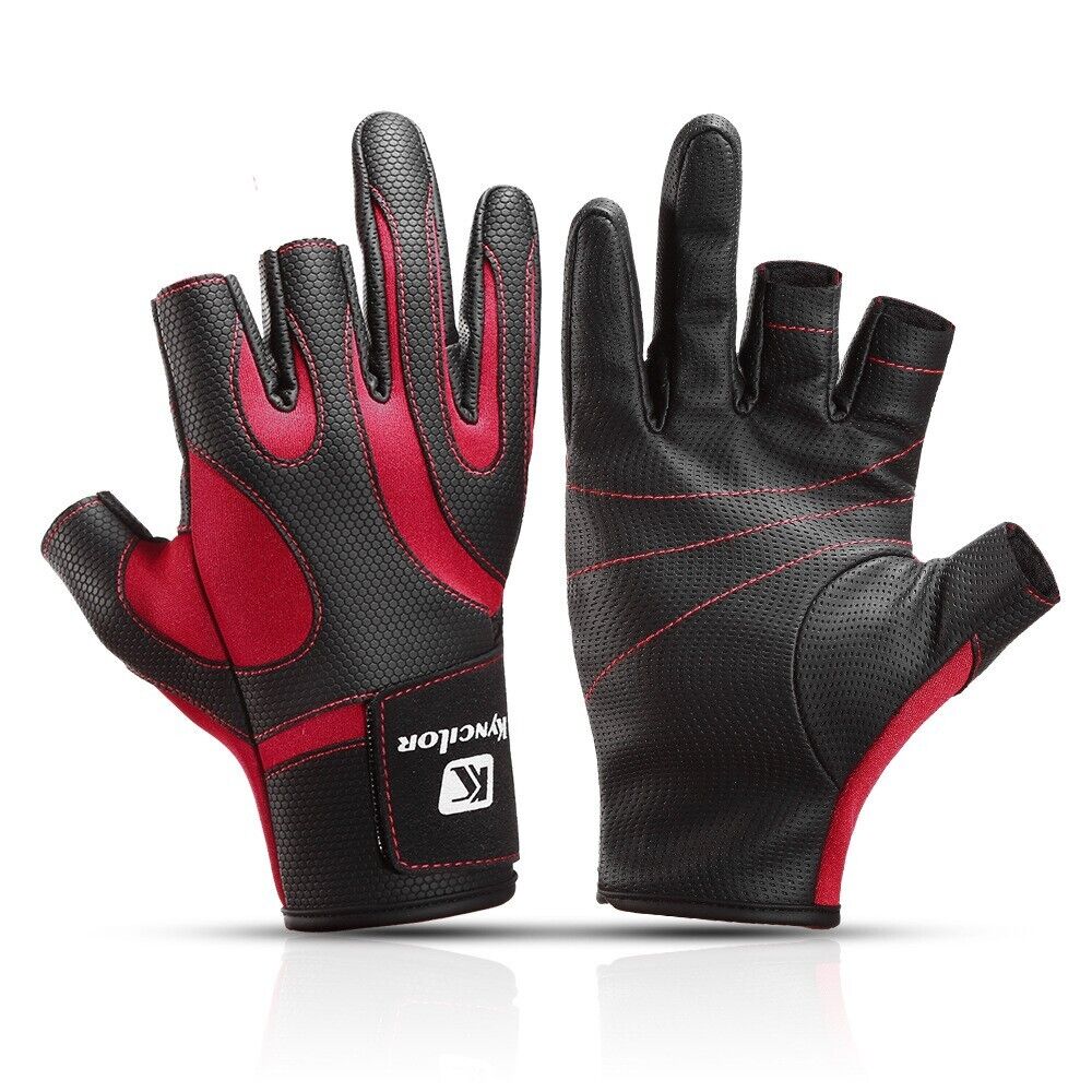 Anti-Slip 3 Finger Cut Fingerless M L XL Hunting Hiking Shooting Fishing Gloves