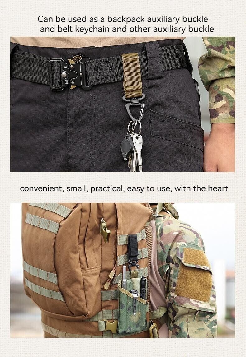 Multifunction Backpack Carabiner 360° Rotat Triangle Buckle D-ring Keychain