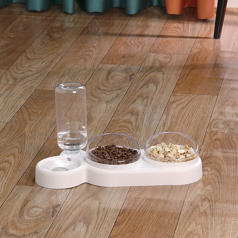 Pet Cat Three Bowl Dog Bowl Stand Cat Dog Automatic Feeder Water Fountain