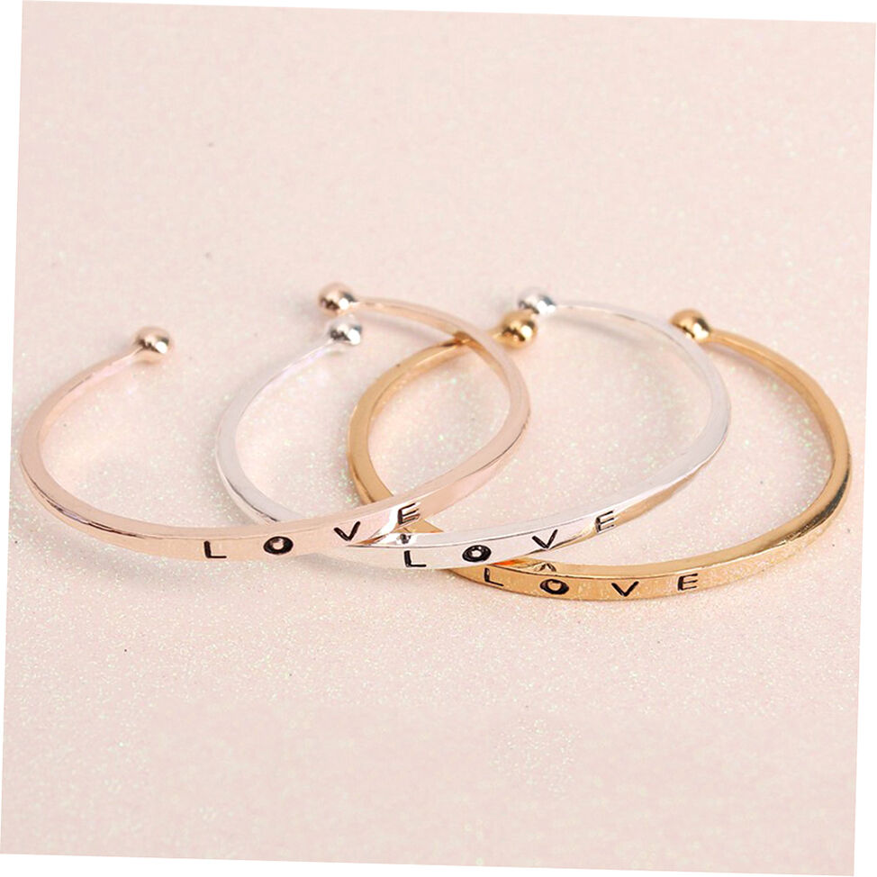 NEW Fashion Women’s Stainless Steel Screw Hand Love Wedding Cuff Bangle Bracelet