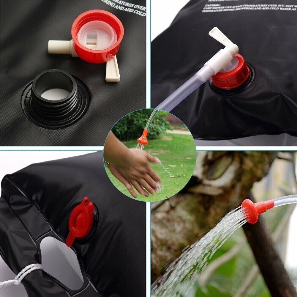 Foldable Shower Bag Solar Heat Camping Hiking Travel Water Storage Bag 20L 40L