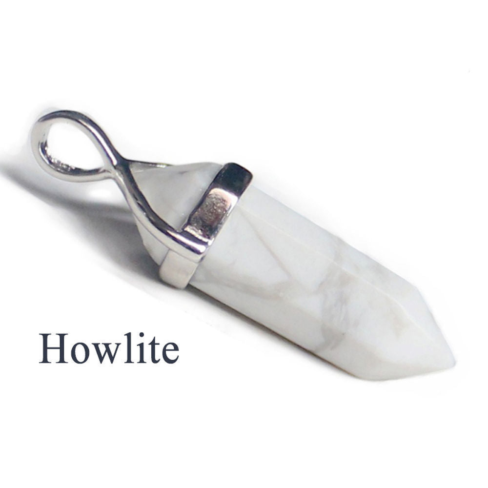 Natural Quartz Crystal Chakra Cut Gemstone Pendant Healing Point Reiki Necklace