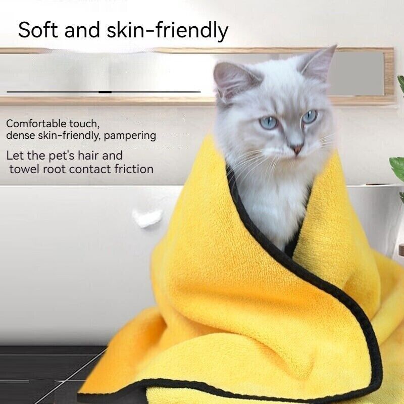 Coral Fleece Pet Towel Dog Cat Quick Dry Bath Soft Absorbent Pet Bathing Towel