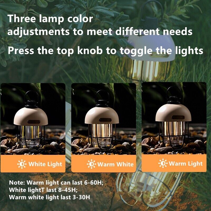 New USB Rechargeable Portable Outdoor Camping Lantern Tent Travel Light