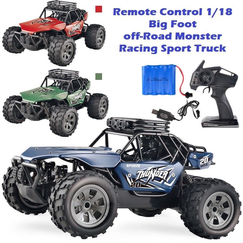 RC Car Racing Toy Remote Control 1/18 Big Foot off Road Monster Truck Toy Gift