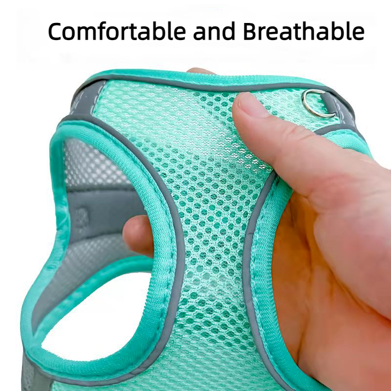 Pet Harness Vest Adjustable Puppy Breathable Mesh Leash Dog Reflective Vest