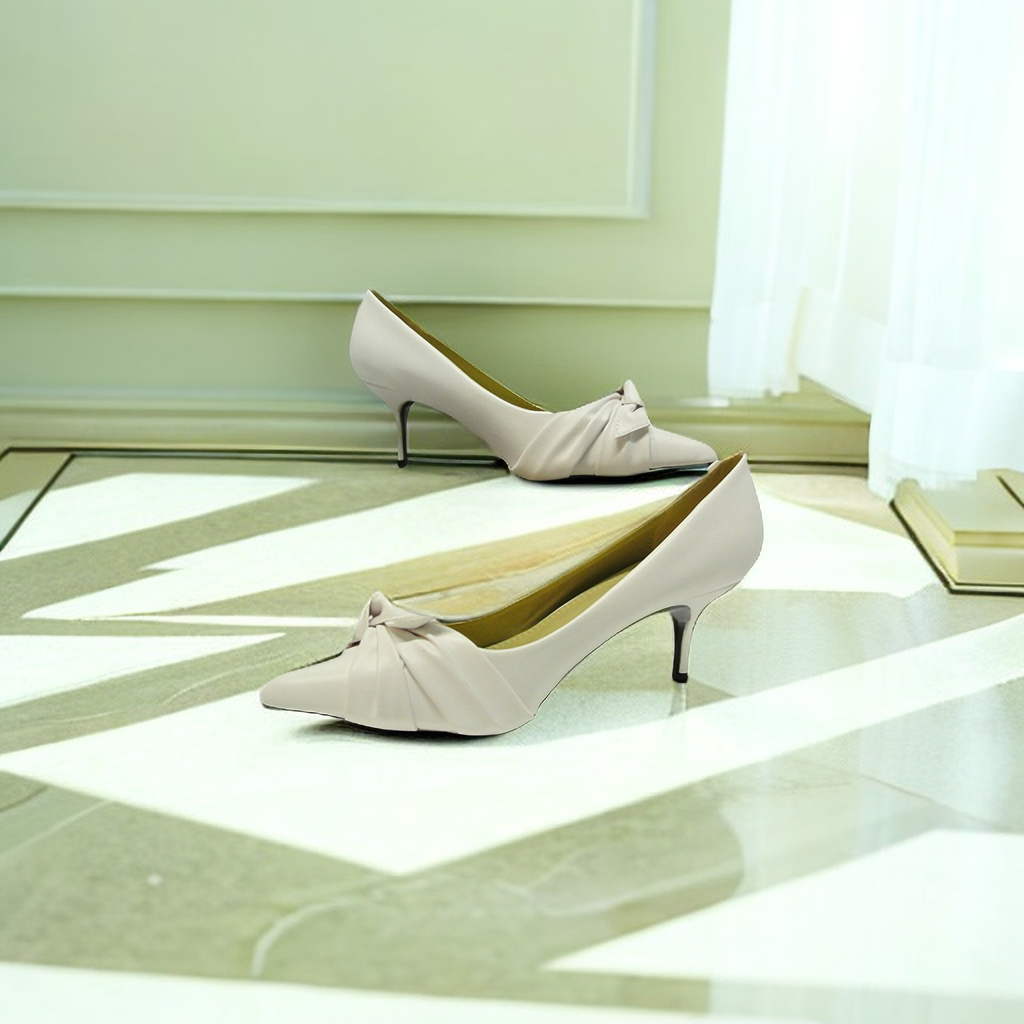 New women ladies low mid heel pumps pointed toe court work office shoes