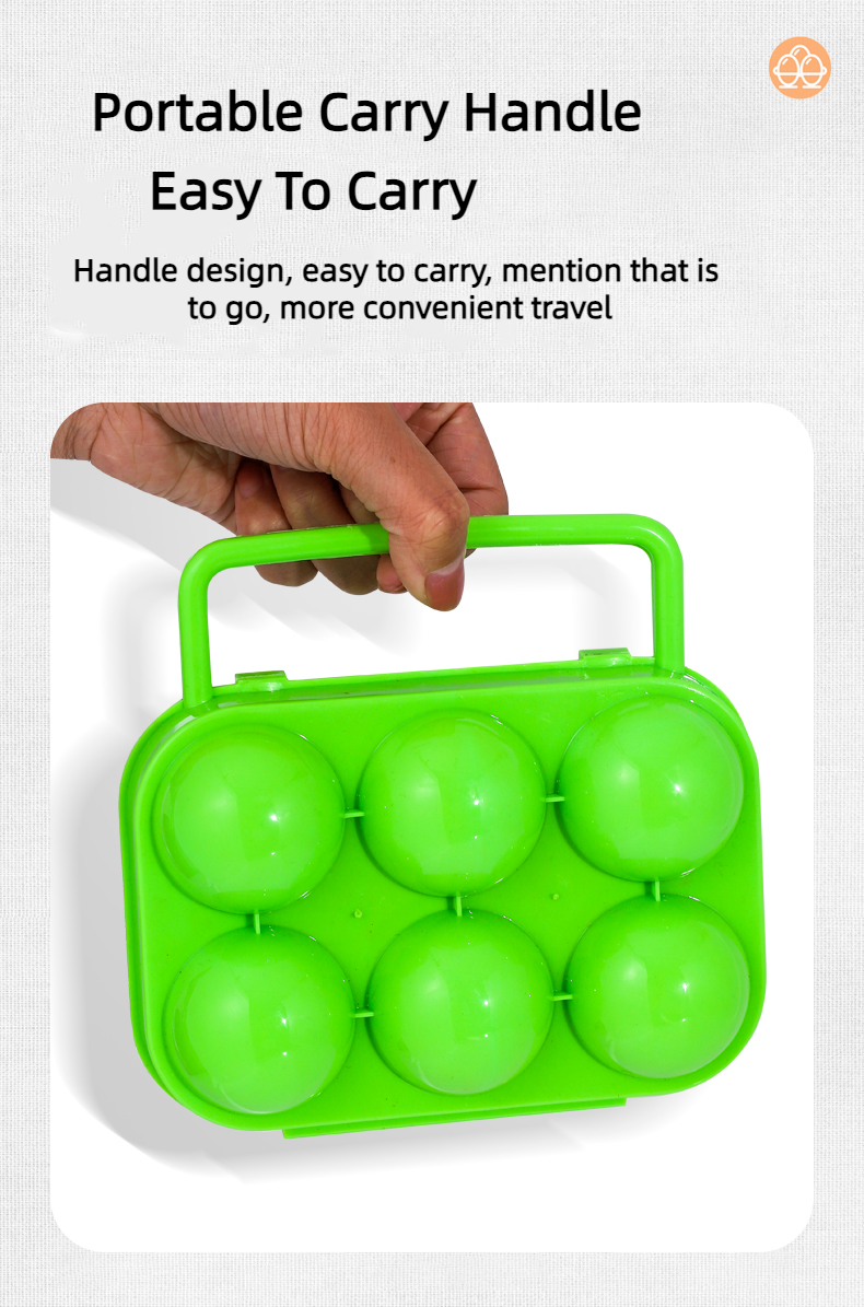 Outdoor 6 Compartment Egg Storage Portable Camping Cutlery Picnic BBQ Egg Carton