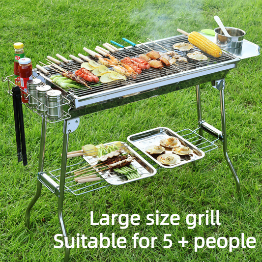 New Outdoor Portable Large Stove Charcoal BBQ Grill Camping Cooking 5+people