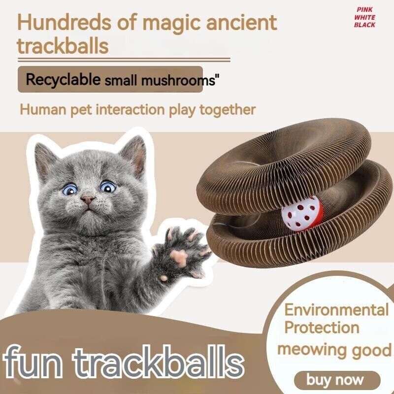 Honeycomb Paper Accordion Turntable Scratch Board Cat Toy Pet Vocal Bell Ball