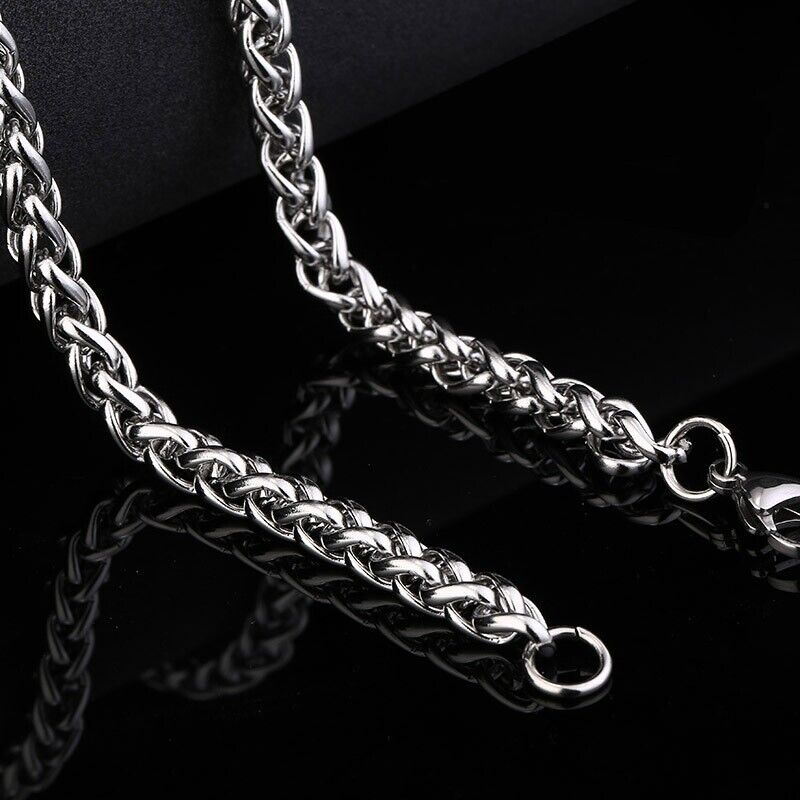 New Basic Punk Stainless Steel Single Link Twist Chain Necklace for Men Women
