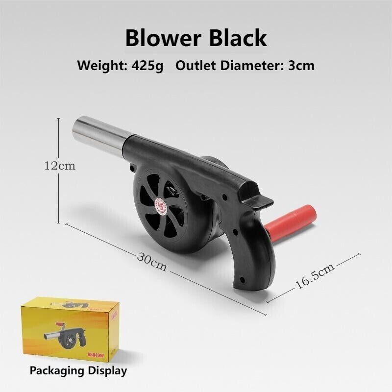 Outdoor Portable Manual Blower Large Wind Metal Outlet Camping BBQ Fire Tool