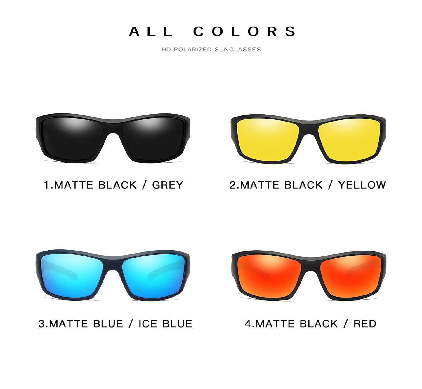 Men Polarized Sports Sunglasses Lightweight Wrap Around Shades Driving Cycling # 201909