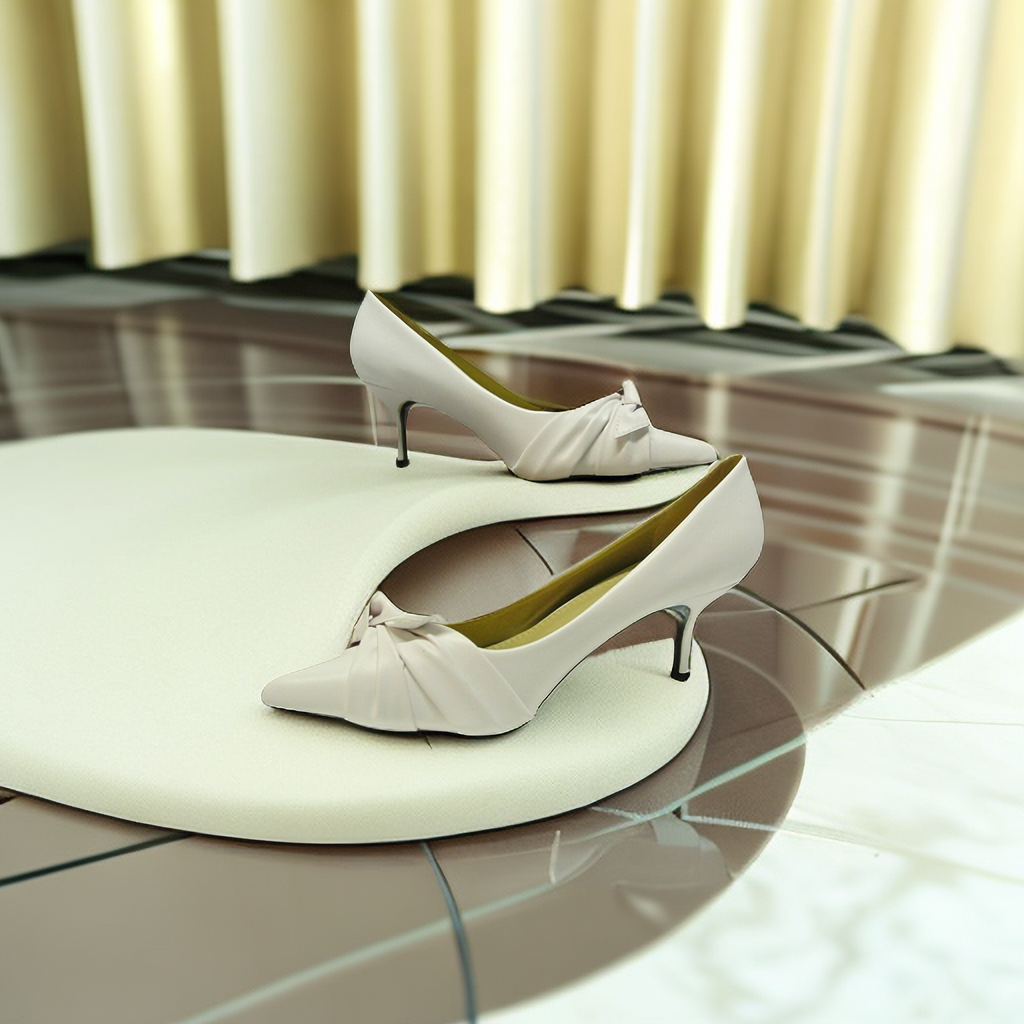 New women ladies low mid heel pumps pointed toe court work office shoes