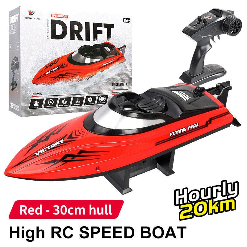 High Speed RC Boat 20km/h 2.4G Remote Control Racing Speedboat Capsize Reset LED