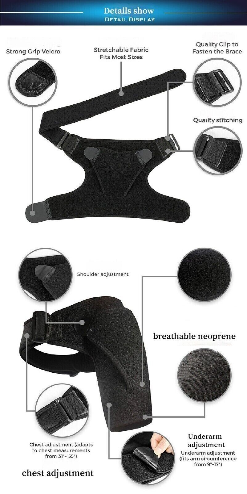 Anti-strain Fitness Sports Taping Protection Adjustable Single Shoulder Strap