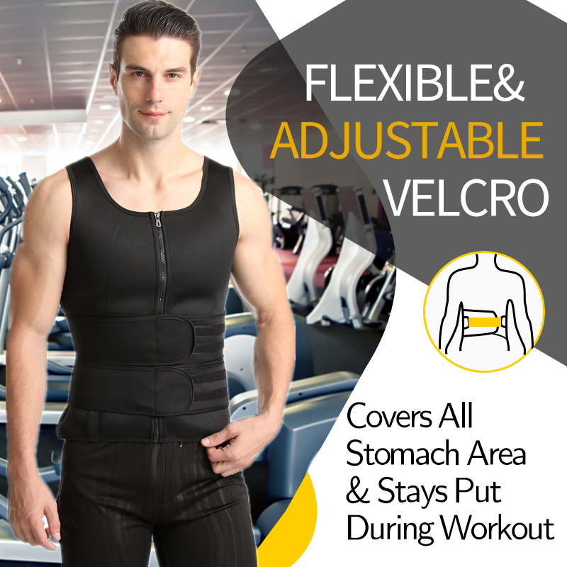 Men Slimming Compression Body Shaper Waist Trainer Sauna Sweat Tank Tops Vest