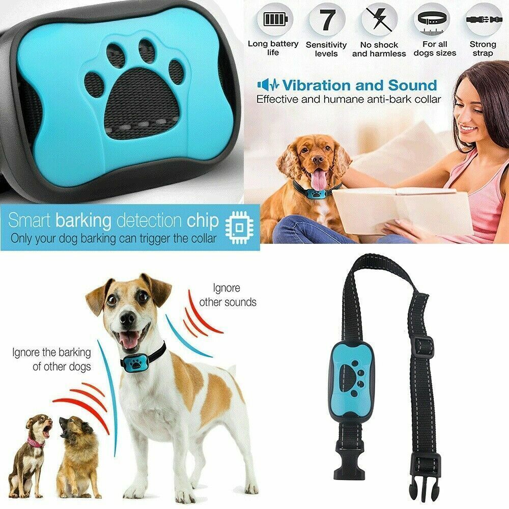 Waterproof Auto Anti Bark Dog Collar Stop Barking No-Shock Trainer Rechargeable
