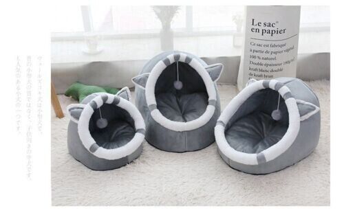 Universal Pet Bed Windproof Warm Cushion Cartoon Shape Cat Dog House 3 Sizes