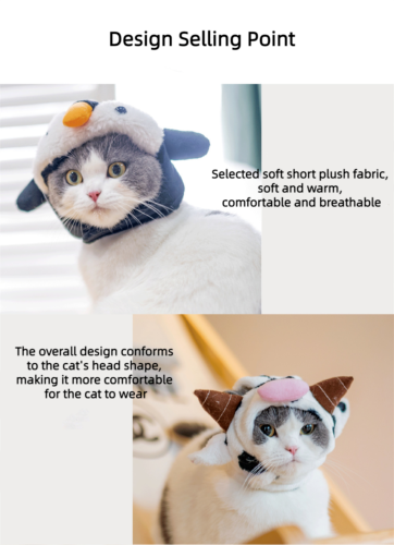 New Penguin Elephant Warmth Hat Cute Drag Cartoon Animal Pet Cat Plush Hat