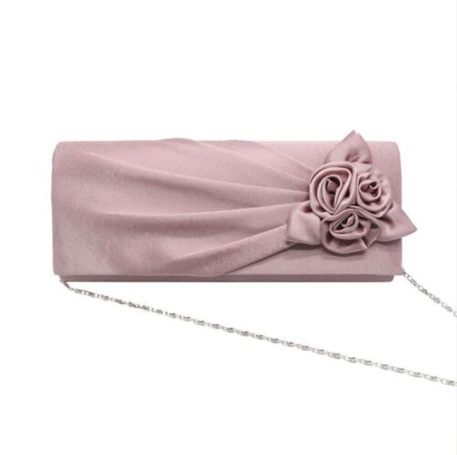 NEW Evening Clutch Bag Shining Satin Lady Wedding Bridal Chain MULTI COLOR gift