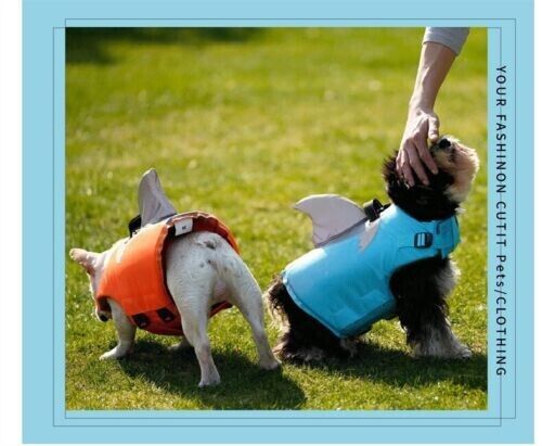 New Dogs Safe Luminous Life Jacket Durable Shark Fin Design Life Jacket