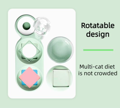 Pet Cat Three Bowl Dog Bowl Stand Cat Dog Automatic Feeder Water Fountain
