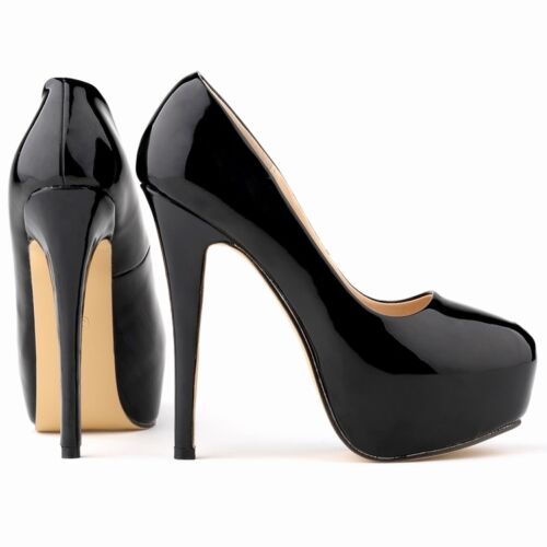 New Fashion QUALITY EVERYDAY SEXY LADY WOMEN PATENT PLATFORM HIGH HEELS SHOES