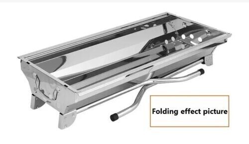 New Outdoor Portable Stainless Steel Stove Charcoal BBQ Grill Camping Cooking