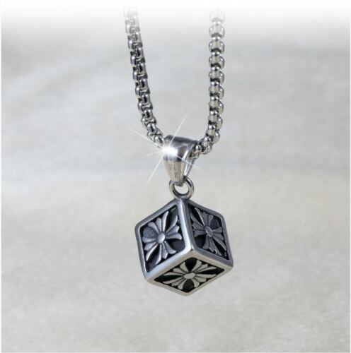 NEW Fashion Unisex Silver Stainless Steel magic cube Pendant Necklace Chain Gift