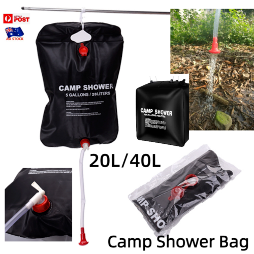 Foldable Shower Bag Solar Heat Camping Hiking Travel Water Storage Bag 20L 40L