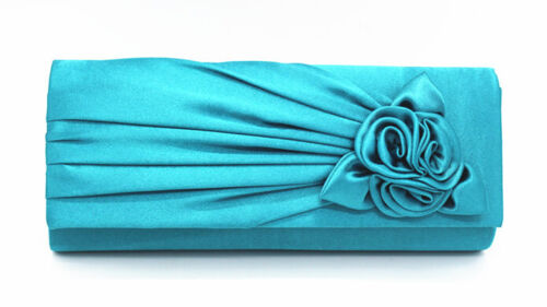 NEW Evening Clutch Bag Shining Satin Lady Wedding Bridal Chain MULTI COLOR gift