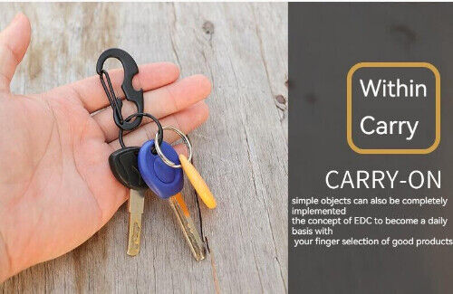 Multifunction D shape Metal Hiking Buckle Bottle Opener Spring Hook Key Ring