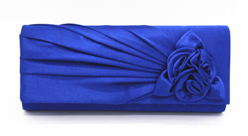 NEW Evening Clutch Bag Shining Satin Lady Wedding Bridal Chain MULTI COLOR gift