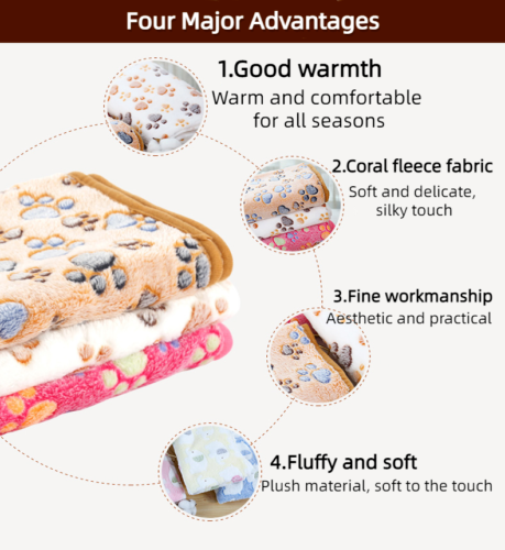 Pet Comfortable Four Seasons Warm Coral Velvet Blanket Dog Kennel Cat Kennel Mat