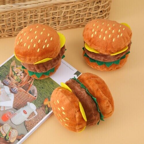 Hamburger Vocalized Plush Toy Grinding Teeth Cleaning Bite Resistant Dog Boredom