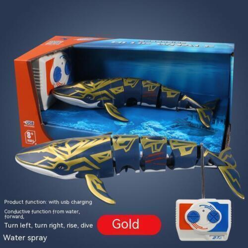 Mini 2.4G Remote Control Spray Water Shark Blue Whale Diving Children's toys