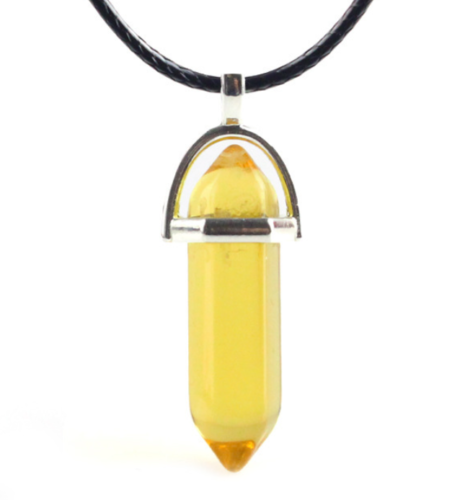 Natural Quartz Crystal Chakra Cut Gemstone Pendant Healing Point Reiki Necklace