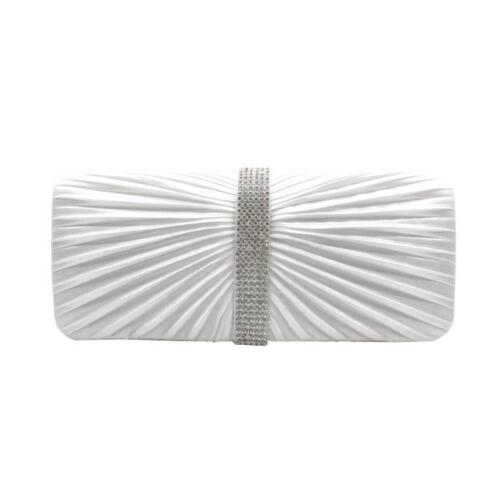 NEW Shining Satin Chain Handbag Ladies Evening Clutch Bag Wedding Bridal