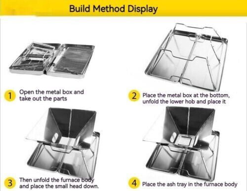 Outdoor Stainless Steel Folding Barbecue Grill Field Charcoal BBQ Grill Barbecue