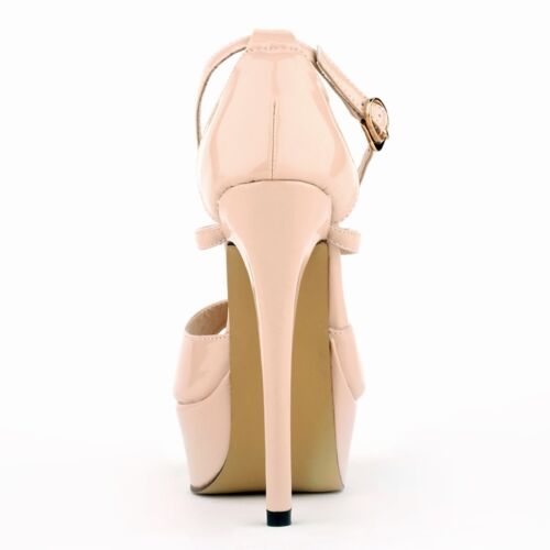 WOMENS PATENT PLATFORM HIGH HEELS OPEN TOE CORSET SANDALS COURT SHOES