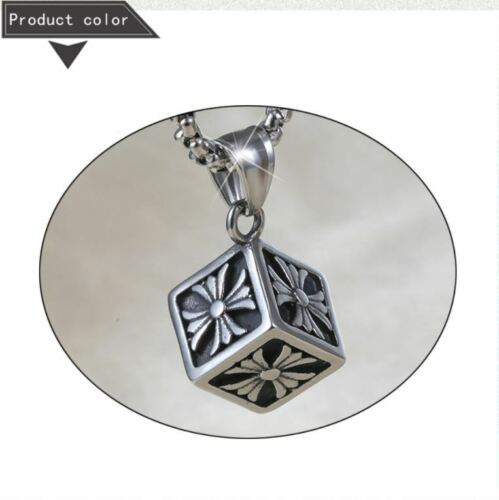 NEW Fashion Unisex Silver Stainless Steel magic cube Pendant Necklace Chain Gift