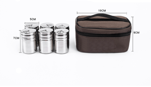 Outdoor Barbecue Portable Stainless Steel Kitchen Seasoning Jar 6 In 1 Set