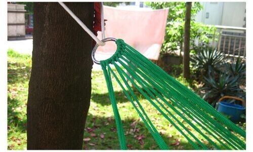 Outdoor Travel Hiking Swing Hammock Portable Aerial Nylon Rope Leisure Mesh