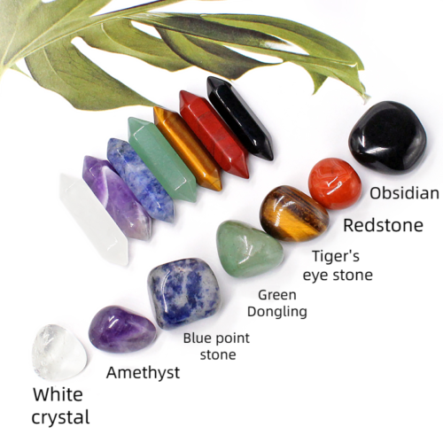 Colorful Fashion Stone Degaussed Hexagonal Prism Crystal Column Set Decoration