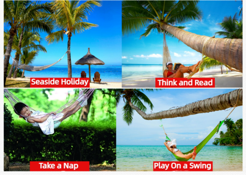 Outdoor Travel Hiking Swing Hammock Portable Aerial Nylon Rope Leisure Mesh