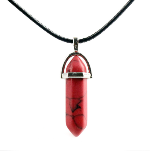 Natural Quartz Crystal Chakra Cut Gemstone Pendant Healing Point Reiki Necklace