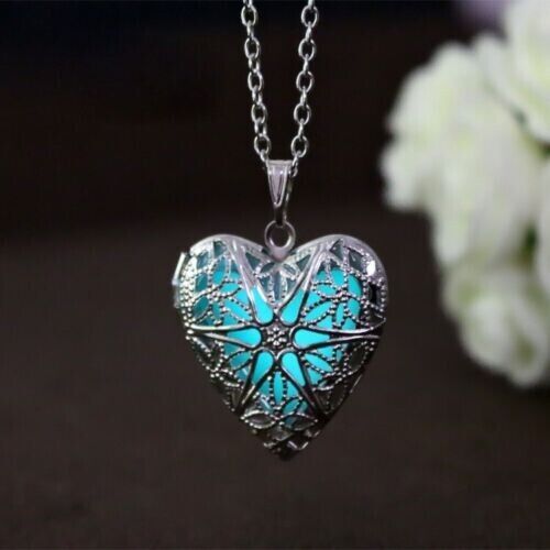 Heart Shape Openable Luminous Pendant Hollowed Out Creative Necklace