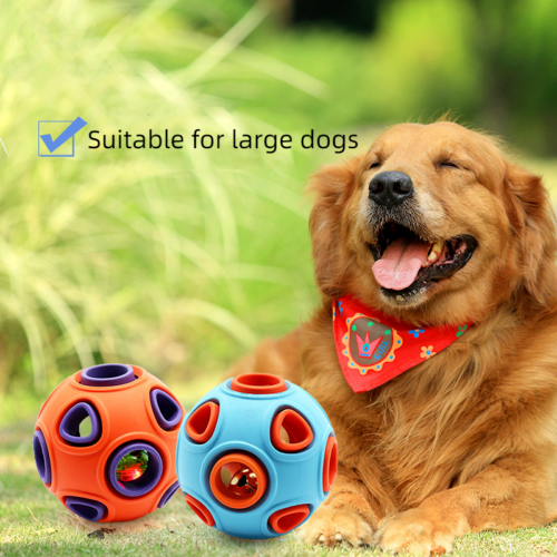New Pet Toy Ringing Bell Bite Resistant Vocal Rubber Molar Training Ball