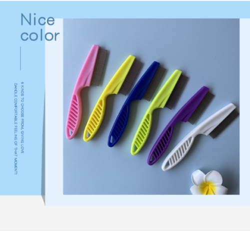 Pet Dog Encrypted Clean Flea Lice Removal Comb Hair Shedding Comb Steel Pin Comb
